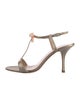 Giuseppe Zanotti Satin Crystal Embellishments T-Strap Sandals