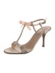 Giuseppe Zanotti Satin Crystal Embellishments T-Strap Sandals