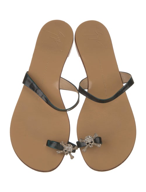 Giuseppe Zanotti Leather Crystal Embellishments Slides