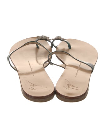 Giuseppe Zanotti Leather Crystal Embellishments Slides