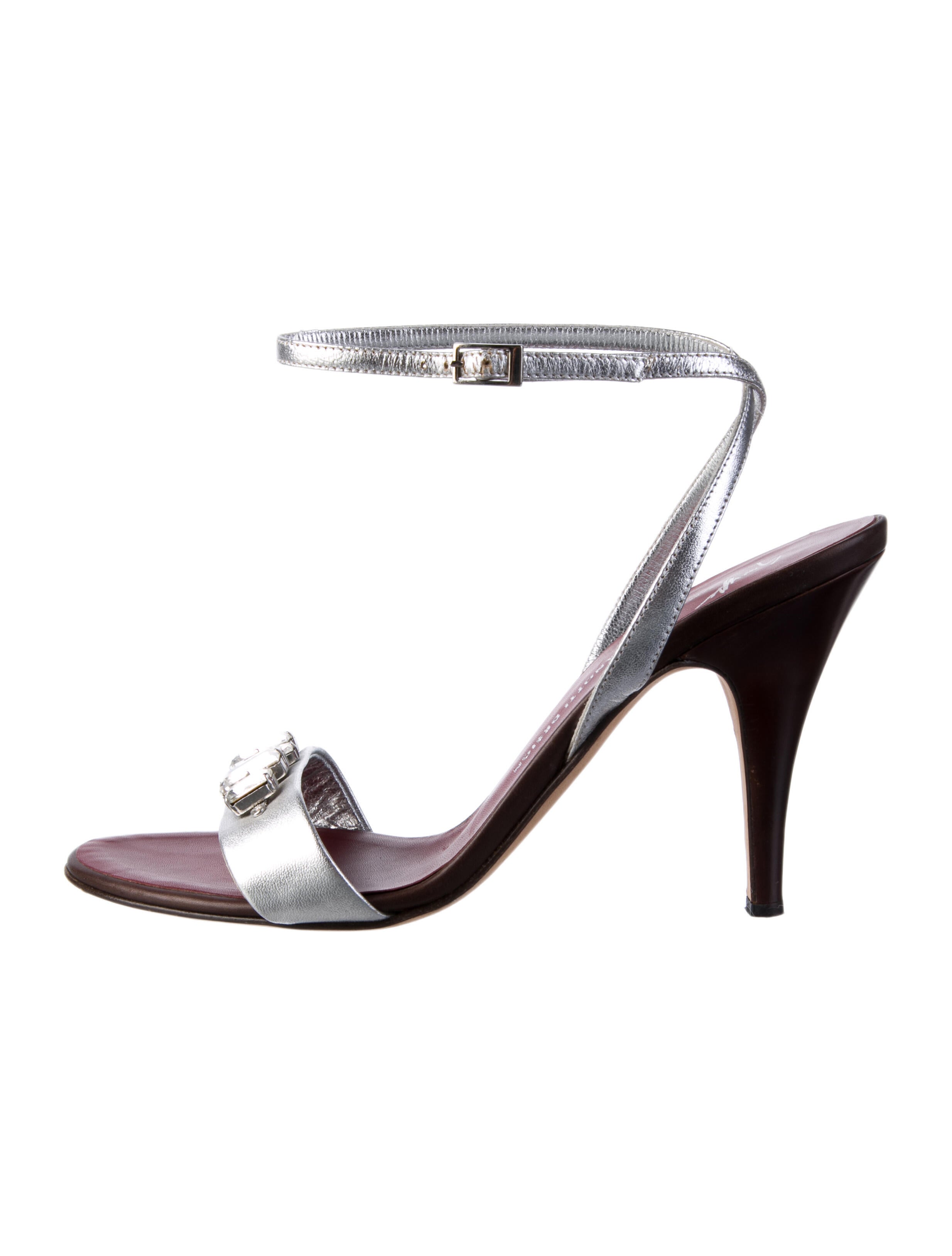 Giuseppe Zanotti Leather Colorblock Pattern Sandals