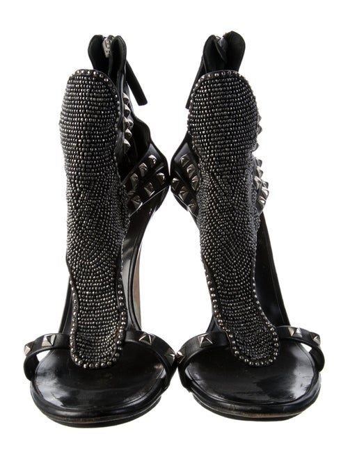 Giuseppe Zanotti Leather Studded Accents T-Strap Sandals