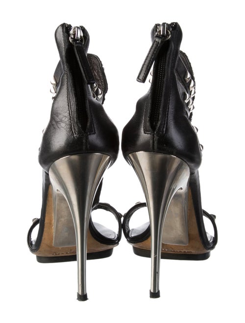 Giuseppe Zanotti Leather Studded Accents T-Strap Sandals