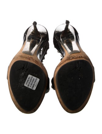 Giuseppe Zanotti Leather Studded Accents T-Strap Sandals