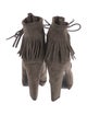 Giuseppe Zanotti Suede Fringe Trim Accent Lace-Up Boots