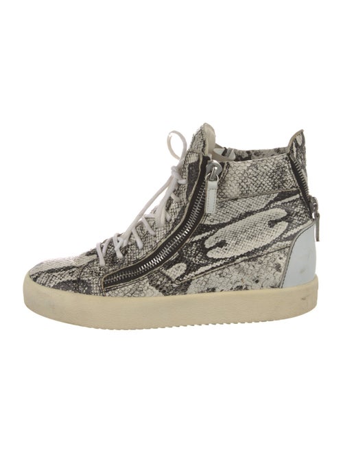 Giuseppe Zanotti Leather Animal Print Wedge Sneakers