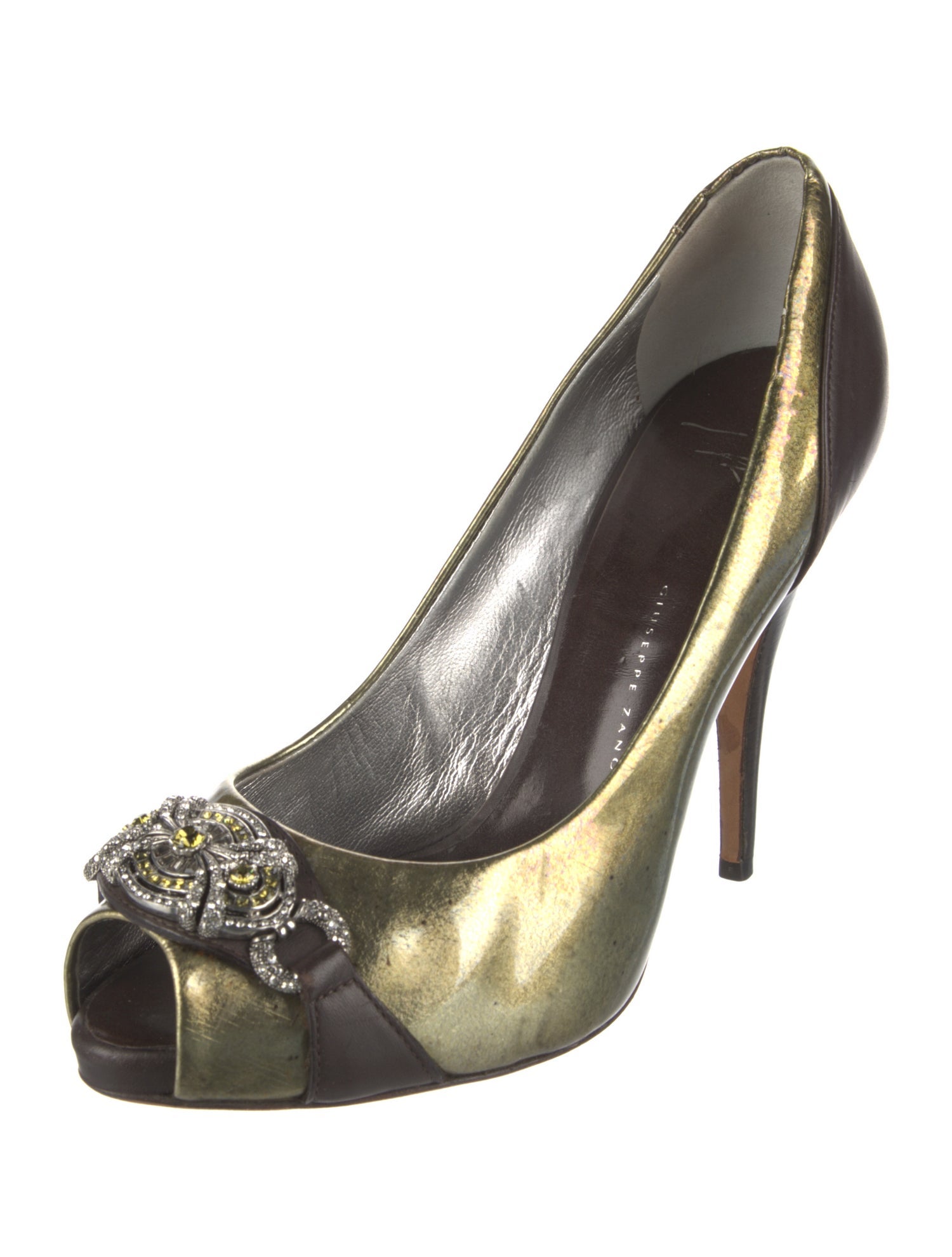 Giuseppe Zanotti Patent Leather Colorblock Pattern Pumps