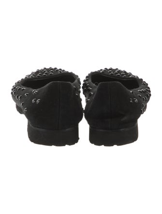 Giuseppe Zanotti Suede Crystal Embellishments Ballet Flats