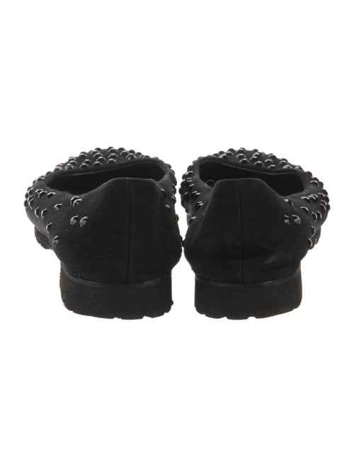 Giuseppe Zanotti Suede Crystal Embellishments Ballet Flats