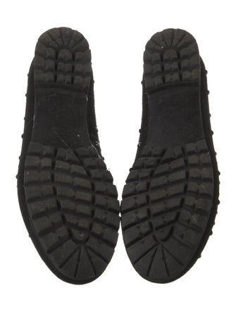 Giuseppe Zanotti Suede Crystal Embellishments Ballet Flats