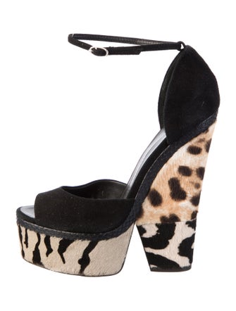 Giuseppe Zanotti Suede Animal Print Sandals