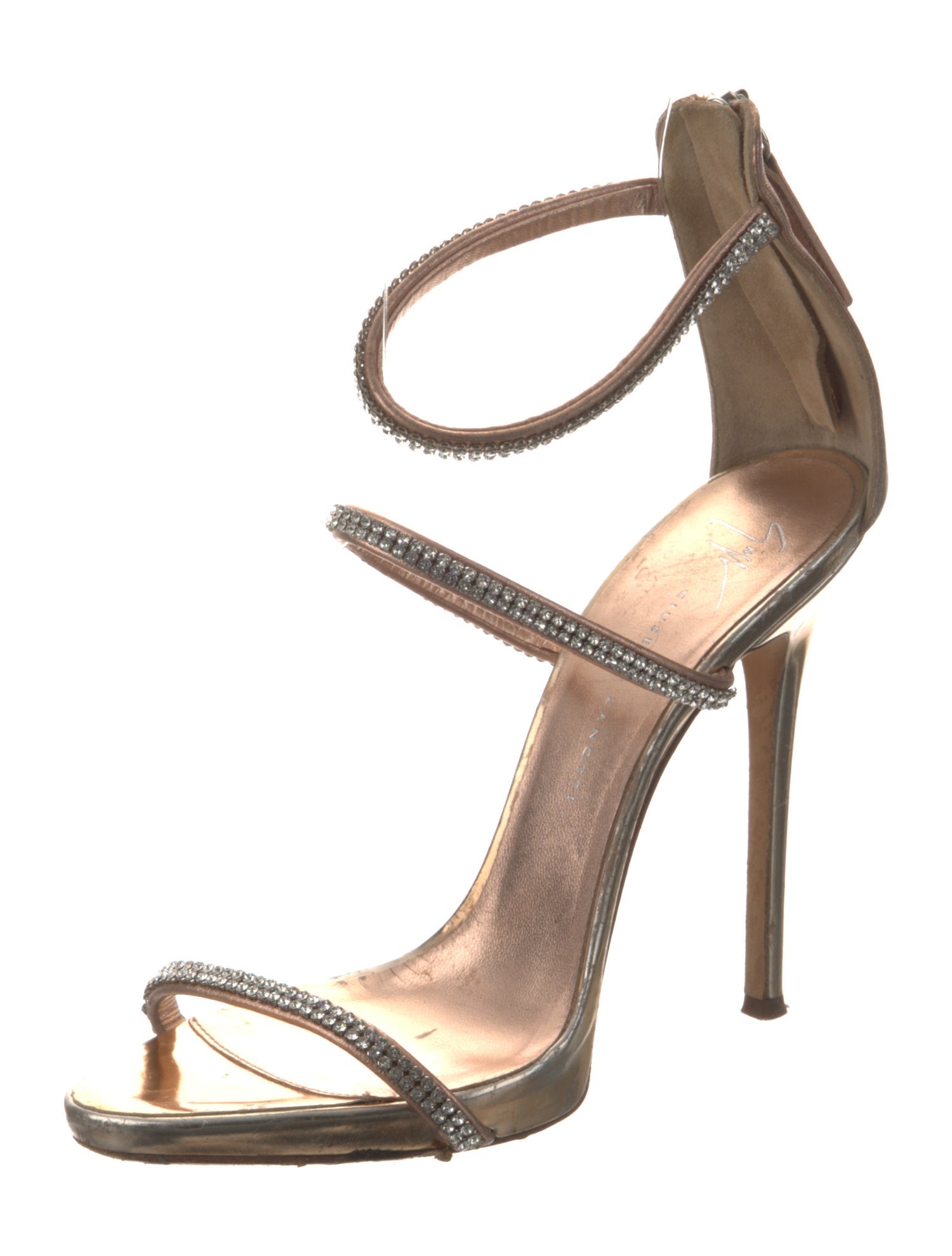 Giuseppe Zanotti Leather Crystal Embellishments Sandals