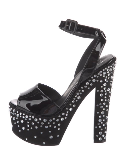 Giuseppe Zanotti Patent Leather Polka Dot Print Slingback Pumps