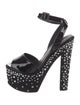 Giuseppe Zanotti Patent Leather Polka Dot Print Slingback Pumps