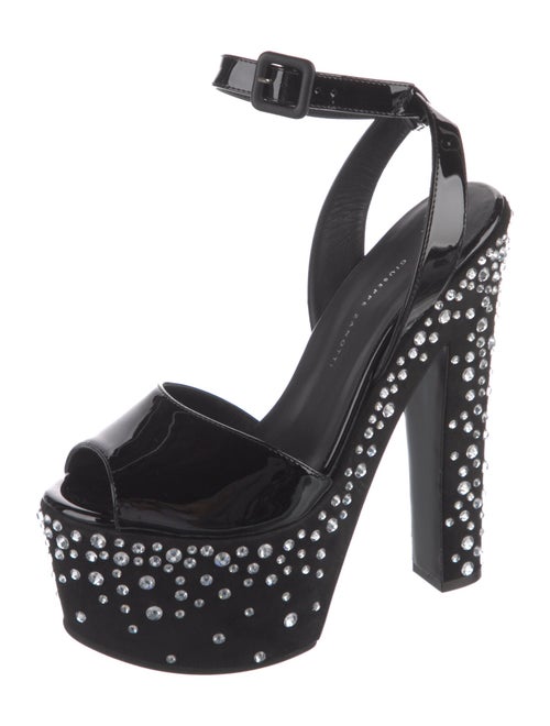 Giuseppe Zanotti Patent Leather Polka Dot Print Slingback Pumps