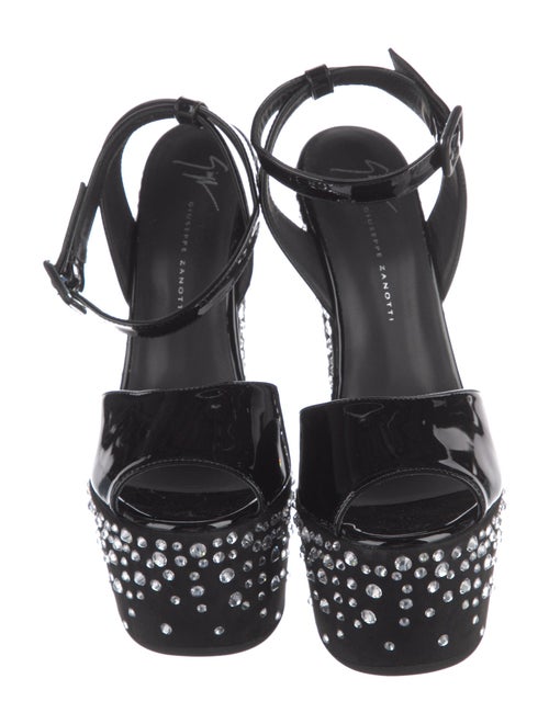 Giuseppe Zanotti Patent Leather Polka Dot Print Slingback Pumps