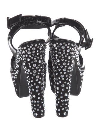 Giuseppe Zanotti Patent Leather Polka Dot Print Slingback Pumps