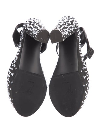 Giuseppe Zanotti Patent Leather Polka Dot Print Slingback Pumps