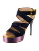Giuseppe Zanotti Suede Colorblock Pattern Sandals