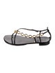 Giuseppe Zanotti Leather Chain-Link Accents T-Strap Sandals