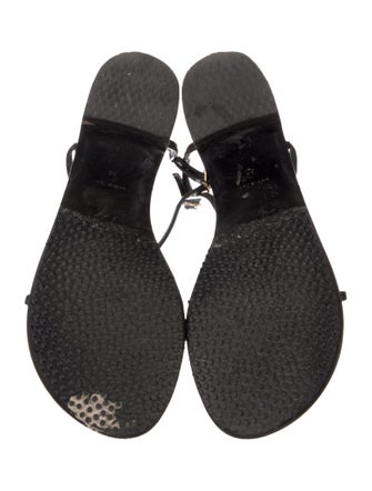 Giuseppe Zanotti Leather Chain-Link Accents T-Strap Sandals