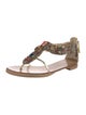 Giuseppe Zanotti Leather Crystal Embellishments T-Strap Sandals