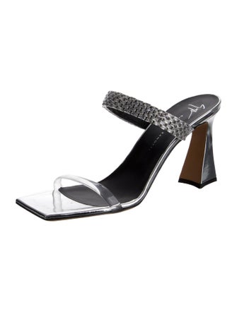 Giuseppe Zanotti Leather Crystal Embellishments Slides