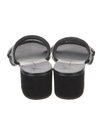 Giuseppe Zanotti Suede Crystal Embellishments Slides