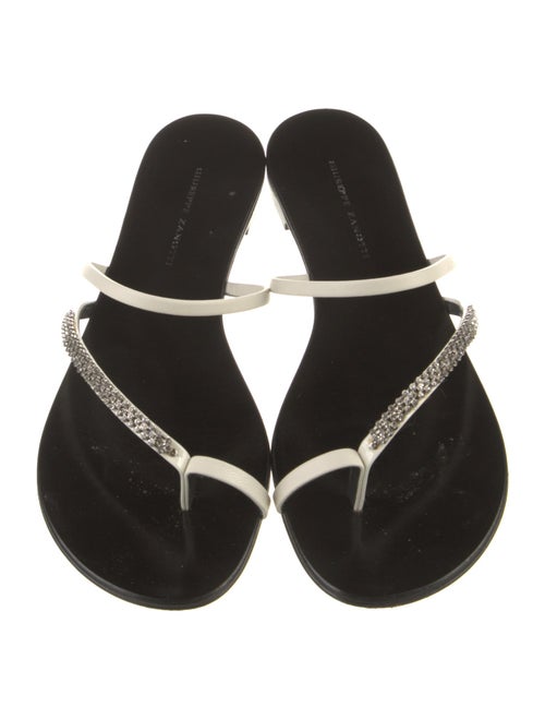 Giuseppe Zanotti Leather Crystal Embellishments Slides