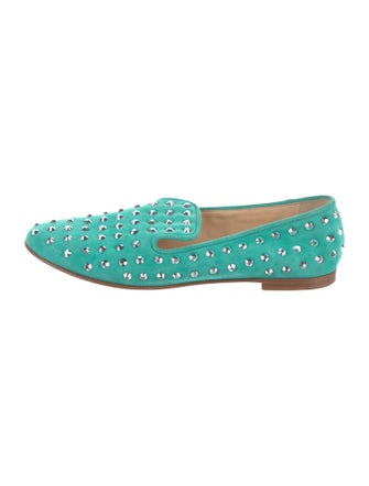 Giuseppe Zanotti Suede Studded Accents Ballet Flats