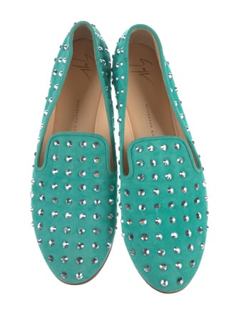 Giuseppe Zanotti Suede Studded Accents Ballet Flats