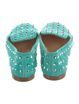 Giuseppe Zanotti Suede Studded Accents Ballet Flats