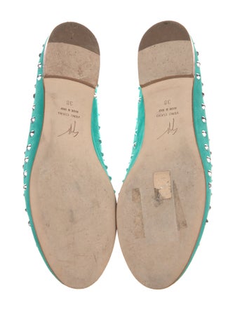 Giuseppe Zanotti Suede Studded Accents Ballet Flats