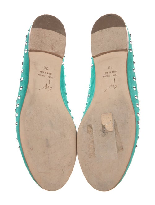 Giuseppe Zanotti Suede Studded Accents Ballet Flats