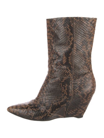 Giuseppe Zanotti Embossed Leather Animal Print Boots