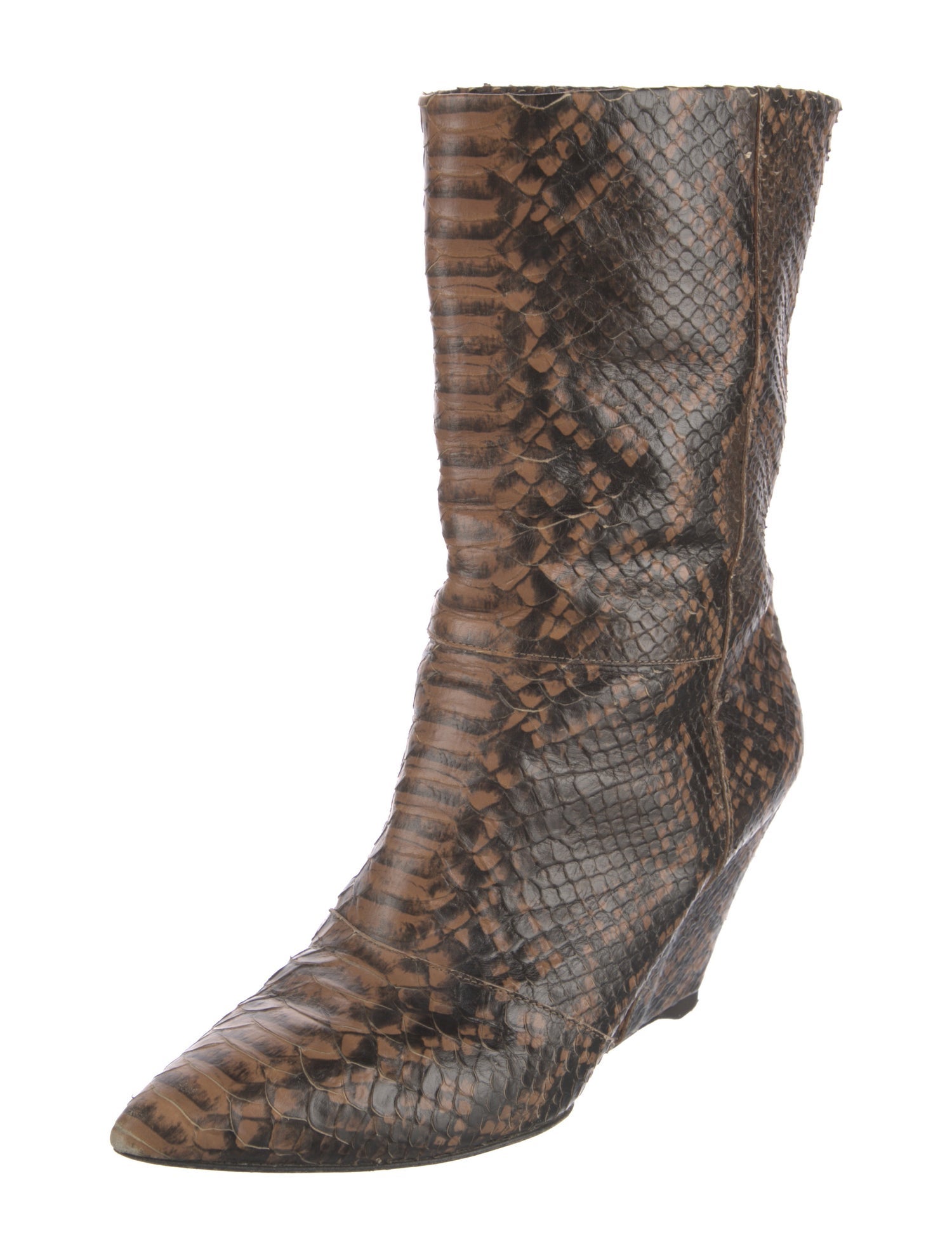 Giuseppe Zanotti Embossed Leather Animal Print Boots
