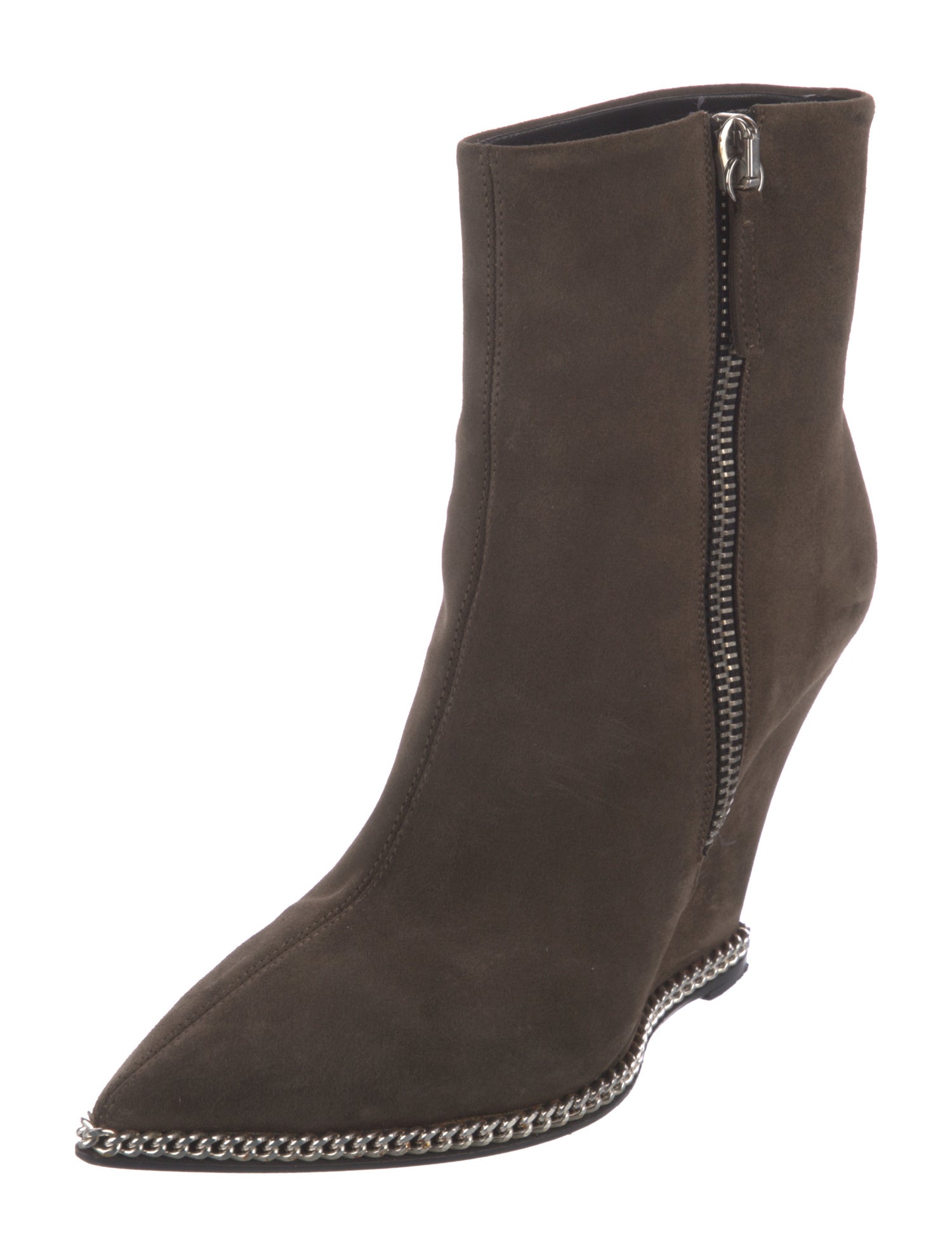 Giuseppe Zanotti Suede Chain-Link Accents Boots