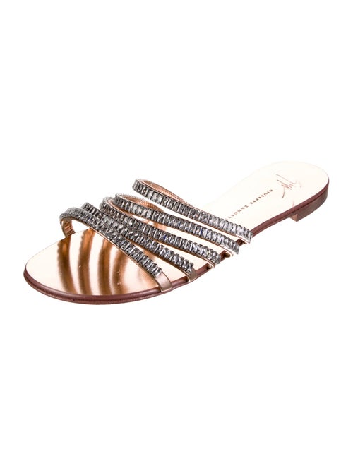 Giuseppe Zanotti Leather Crystal Embellishments Slides