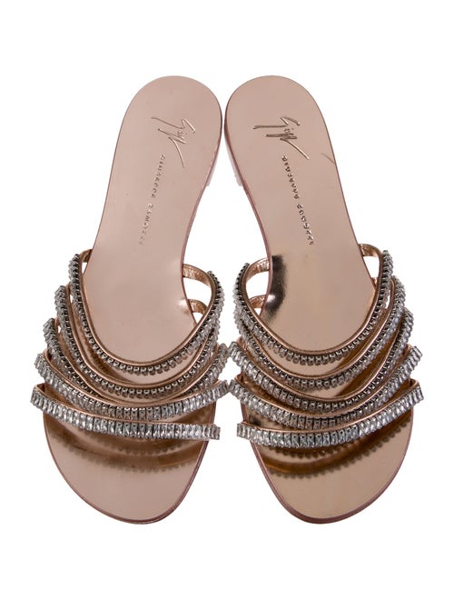 Giuseppe Zanotti Leather Crystal Embellishments Slides