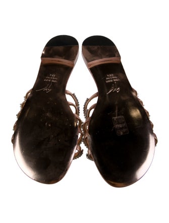 Giuseppe Zanotti Leather Crystal Embellishments Slides