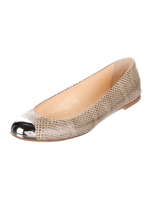 Giuseppe Zanotti Snakeskin Animal Print Ballet Flats