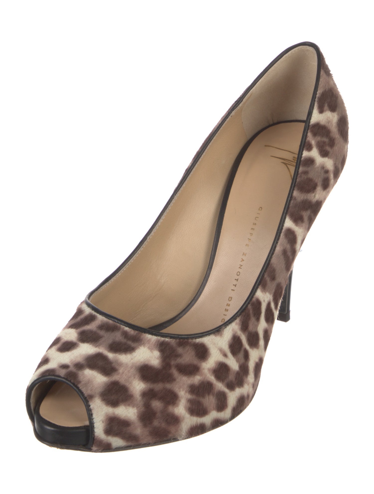 Giuseppe Zanotti Calf Hair Animal Print Pumps