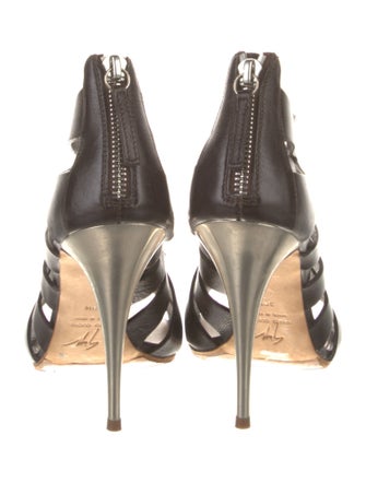 Giuseppe Zanotti Leather Cutout Accent Sandals