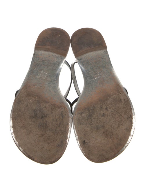 Giuseppe Zanotti Satin Crystal Embellishments T-Strap Sandals