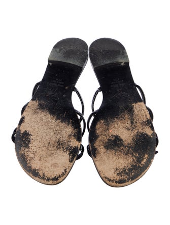 Giuseppe Zanotti Patent Leather Crystal Embellishments Slides