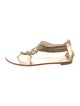 Giuseppe Zanotti Leather Crystal Embellishments T-Strap Sandals