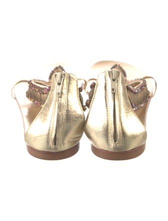 Giuseppe Zanotti Leather Crystal Embellishments T-Strap Sandals