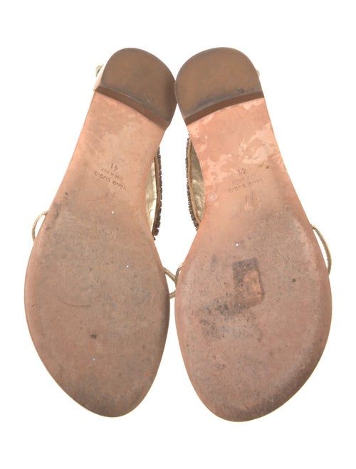 Giuseppe Zanotti Leather Crystal Embellishments T-Strap Sandals