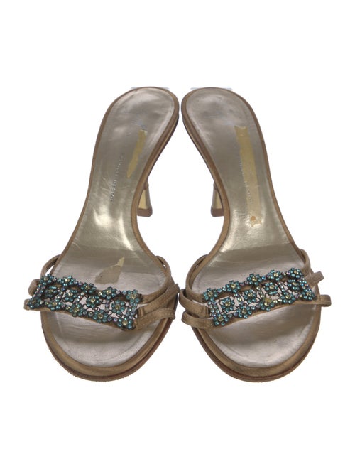 Giuseppe Zanotti Leather Crystal Embellishments Slides