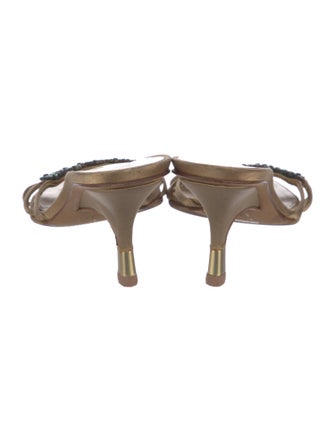 Giuseppe Zanotti Leather Crystal Embellishments Slides